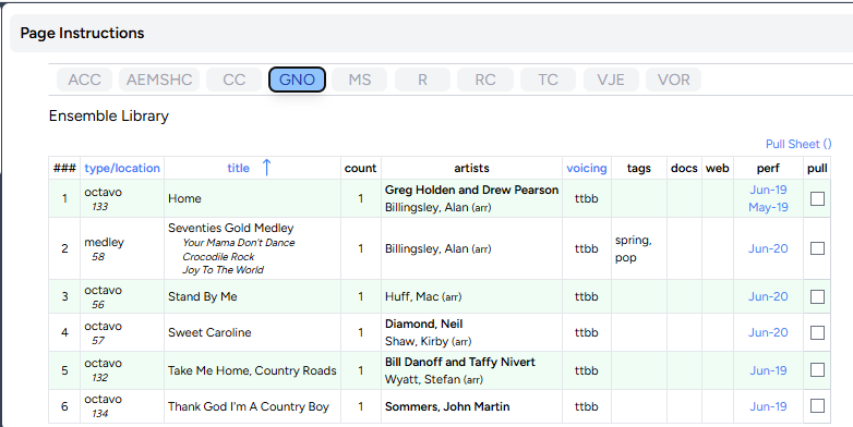 Ensemble Library example two
