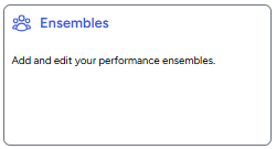 Ensembles card from home page