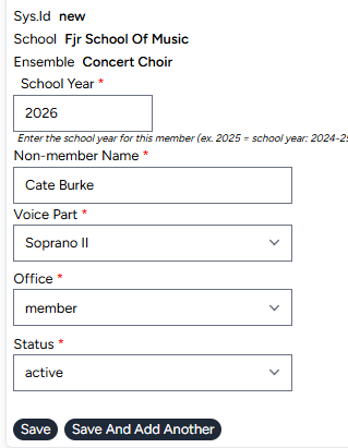Non-member form with all fields