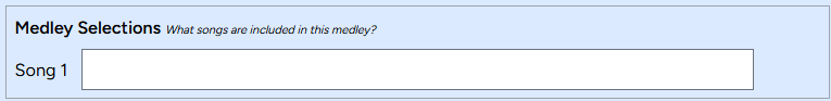 medley selection fields