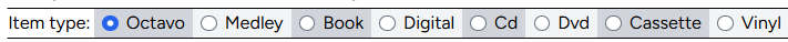 Item Type Selector bar