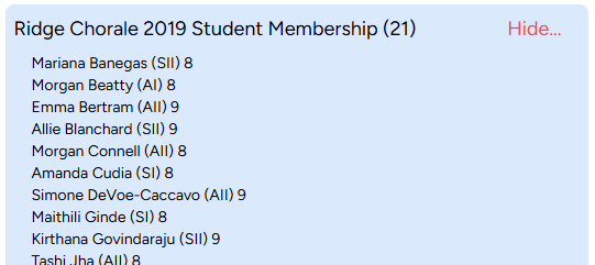 Completed members sidebar