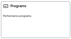 Programs card from home page