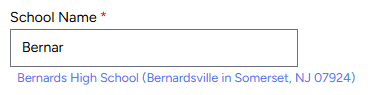 School name search results